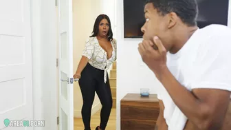 Dark-skinned mom with big juggs fucks stepson while hubby is on his business trip Dark-skinned mom with big juggs fucks stepson while hubby is on his business trip