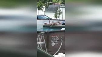 Caught my sister playing with herself in the pool