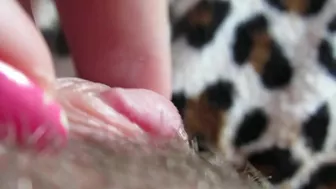 Big Clit Erection. Extreme close up on my wet clit head pulsating