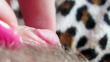 Big Clit Erection. Extreme close up on my wet clit head pulsating