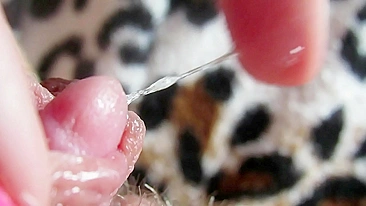 Big Clit Erection. Extreme close up on my wet clit head pulsating