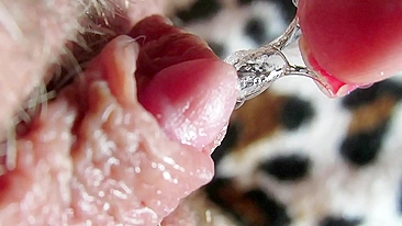 Big Clit Erection. Extreme close up on my wet clit head pulsating