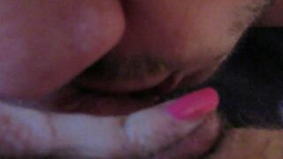 Girlfriend has a hairy cunt and it's a pleasure for the guy to lick it