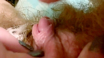 Big Clit Erection. Morning orgasm in extreme masturb POV