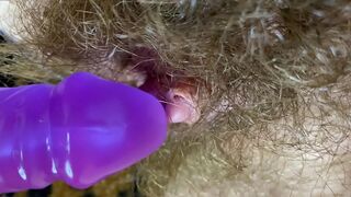 Big Clit Erection. Bunny vibrator test masturbation POV big orgasm