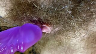 Big Clit Erection. Bunny vibrator test masturbation POV big orgasm