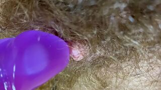 Big Clit Erection. Bunny vibrator test masturbation POV big orgasm