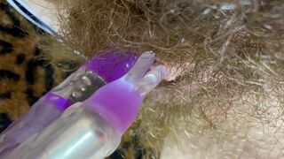 Big Clit Erection. Bunny vibrator test masturbation POV big orgasm