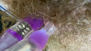 Big Clit Erection. Bunny vibrator test masturbation POV big orgasm