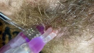 Big Clit Erection. Bunny vibrator test masturbation POV big orgasm