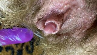 Big Clit Erection. Bunny vibrator test masturbation POV big orgasm