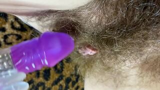 Big Clit Erection. Bunny vibrator test masturbation POV big orgasm