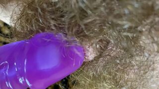 Big Clit Erection. Bunny vibrator test masturbation POV big orgasm