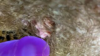 Big Clit Erection. Bunny vibrator test masturbation POV big orgasm