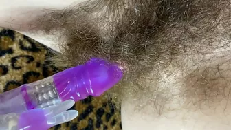 Big Clit Erection. Bunny vibrator test masturbation POV big orgasm