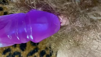 Big Clit Erection. Bunny vibrator test masturbation POV big orgasm