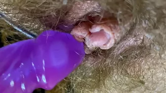 Big Clit Erection. Bunny vibrator test masturbation POV big orgasm