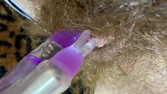 Big Clit Erection. Bunny vibrator test masturbation POV big orgasm