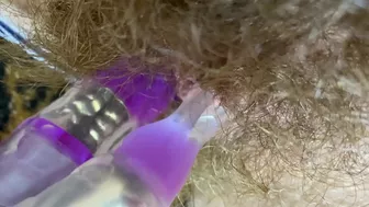 Big Clit Erection. Bunny vibrator test masturbation POV big orgasm