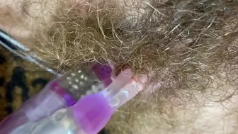 Big Clit Erection. Bunny vibrator test masturbation POV big orgasm