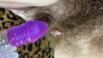 Big Clit Erection. Bunny vibrator test masturbation POV big orgasm