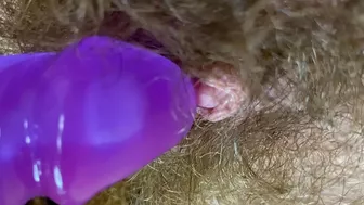 Big Clit Erection. Bunny vibrator test masturbation POV big orgasm