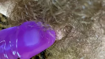 Big Clit Erection. Bunny vibrator test masturbation POV big orgasm