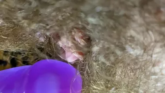 Big Clit Erection. Bunny vibrator test masturbation POV big orgasm