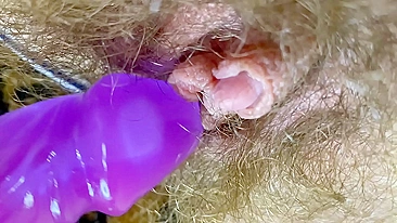 Big Clit Erection. Bunny vibrator test masturbation POV big orgasm