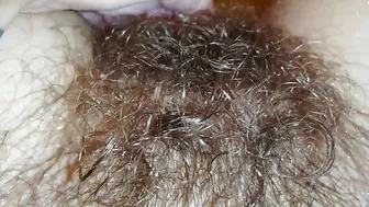 Gal records herself caressing her super-hairy bush in the bathroom