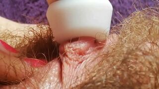 Sexy one-hour compilation of amateur whore touching her hairy bush