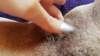 Sexy one-hour compilation of amateur whore touching her hairy bush
