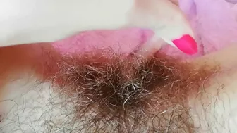 Sexy one-hour compilation of amateur whore touching her hairy bush