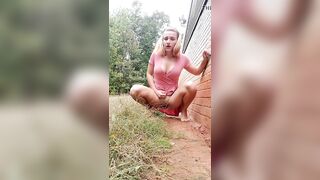 Wife fingering and peeing in the backyard! XXX Compilation