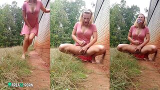 Wife fingering and peeing in the backyard! XXX Compilation