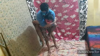 Musctached brother in blue mask and shirt fucks the Indian sister