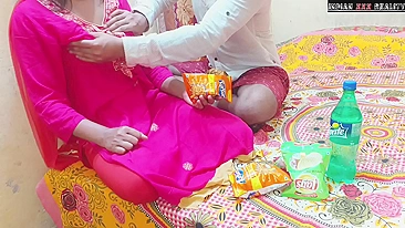 Indian sister spreads legs for snacks the brother has brought