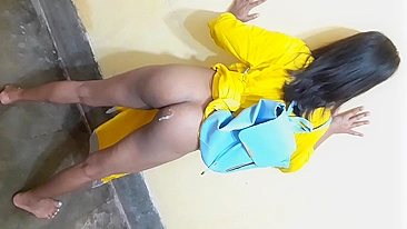 Amateur video of the Indian brother fucking his sister in a yellow dress