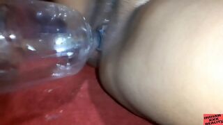 Brother is lucky to film Indian sister satisfying pussy with a bottle