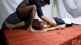 Brother pleases his Indian sister with massage before fucking her