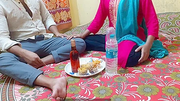 Drunk brother fucks his Indian sister hard after a glass of vine