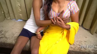 Lucky man plays with big boobs of Indian hooker and fucks her twat