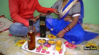 Man makes Indian in blue sari drunk to thrust cock into her vagina Man makes Indian in blue sari drunk to thrust cock into her vagina