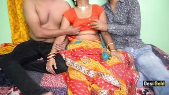 Indian bitch wife gangbanged with husband and her boss