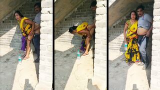 Bhabhi caught fucking in abandoned house by local dudes