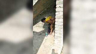 Bhabhi caught fucking in abandoned house by local dudes