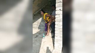 Bhabhi caught fucking in abandoned house by local dudes