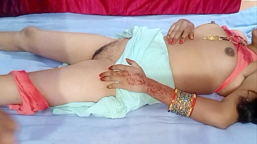 Indian male fucks and creampies cute pussy of obedient Desi bhabhi