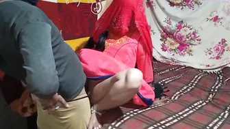 Desi bhabhi in pink enjoys cock of her Indian lover in doggy style