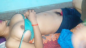 Desi porn of Bhabhi in blue bra who is nailed by Indian guy doggystyle